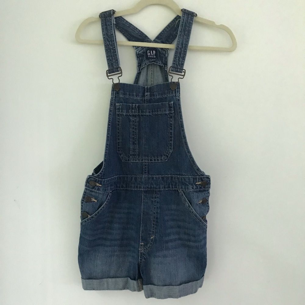 GAP Womens Denim Short Overalls Shortalls Trendy  - Blue XS